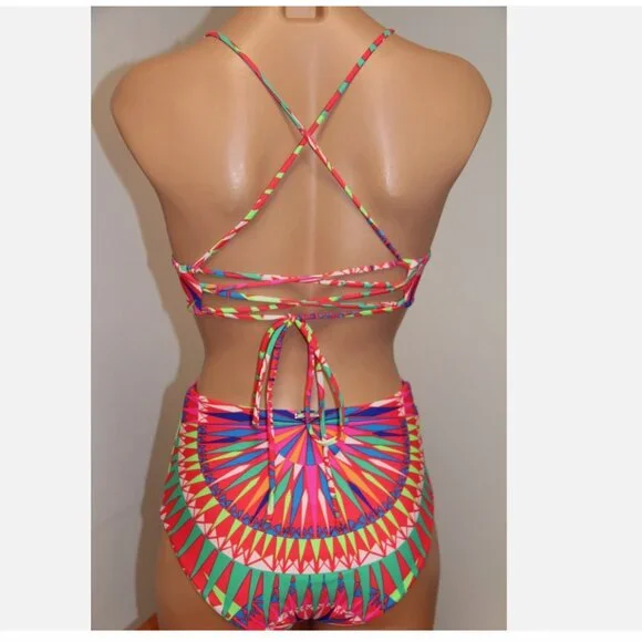 NWT Mara Hoffman Swim Swimsuit Bikini One piece monokini Sz XS SPN Red